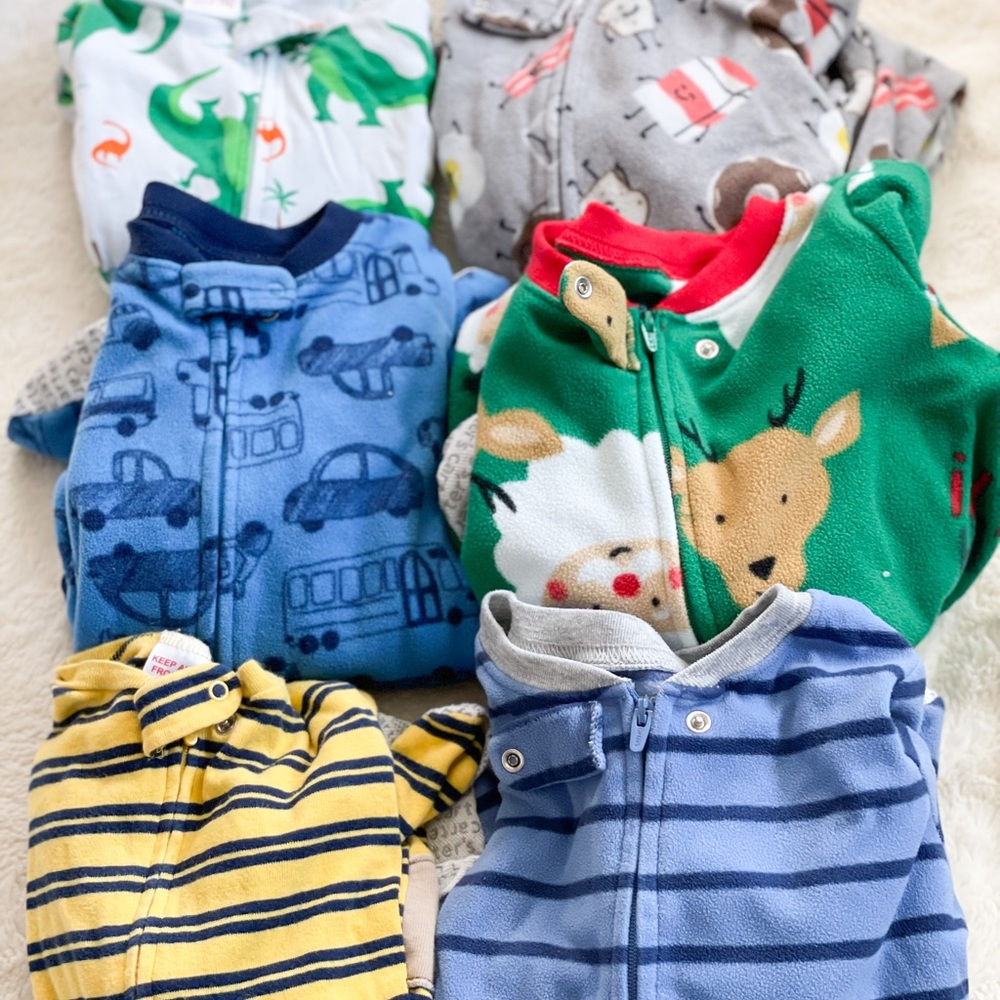 Boys Pajama Lot 2T and 24m dinosaur T-Rex cars Christmas PJs
